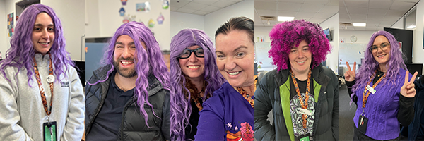 Anchor staff in their Wear it Purple Day attire
